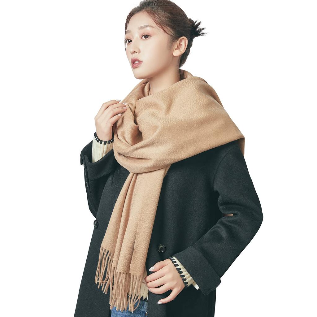 Cashmere Scarf Collection Premium Inner Mongolian Solid Fluffy Cashmere 24 Perfect for or Weddings [Toyuxe] Women's 100% [2024 Fall/Winter - Cashmere]