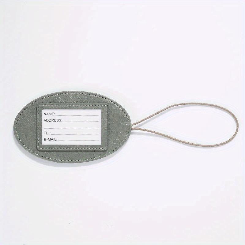 

1 шт. Овальная минималистичная багажная бирка, PU подвесная бирка для чемодана на колесиках, посадочный талон, бирка для дорожной коробки, бирка для студенческого рюкзака зелёный