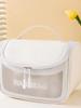 Large Capacity Frosted PVC Cosmetic Bag with Flip Cover