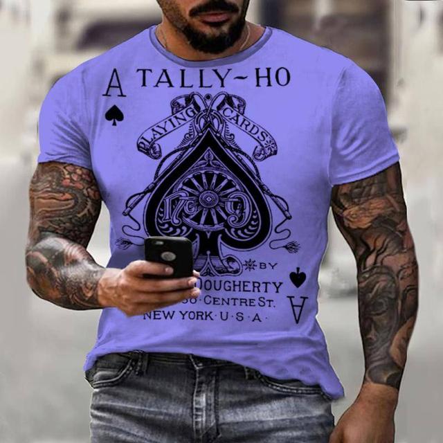 Summer Colorful Poker Gems Print Pánské tričko 3D Pánské Jesus Móda Ležérní Topy Krátké rukávy