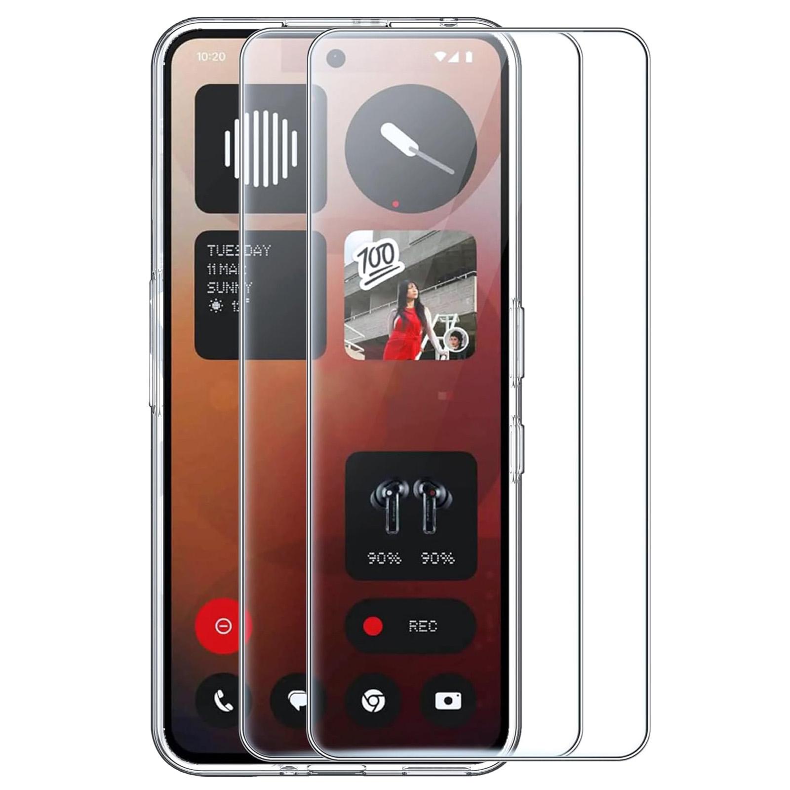 

For Nothing Phone (3a) Case TPU Clear Phone Cover+2PCS Tempered Glass Screen Film 2.5D Arc Edge As Shown A