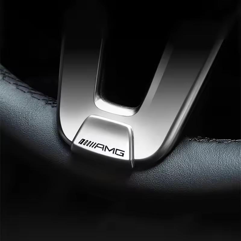 Car Emblem Badge Steering Wheel Decoration Trim Sticker For Mercedes Benz AMG W206 W204 W205 W212 W213 W221 W222 W223 W251 W464