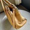 [Pre-Owned] Khaki Leather Crosshatch Shoulder Bag - Very Good #ANLAY9