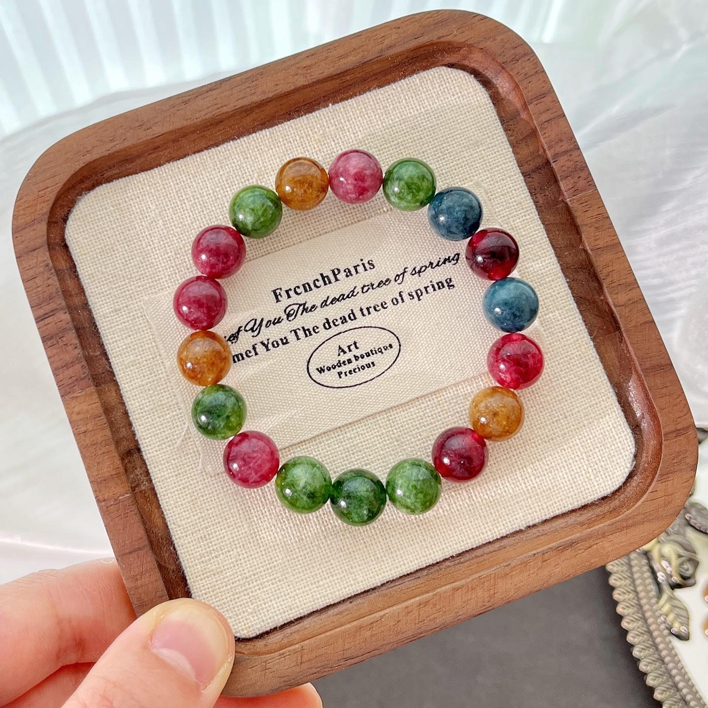Imitation Tourmaline Quartzite Stone Bracelet Bracelet.