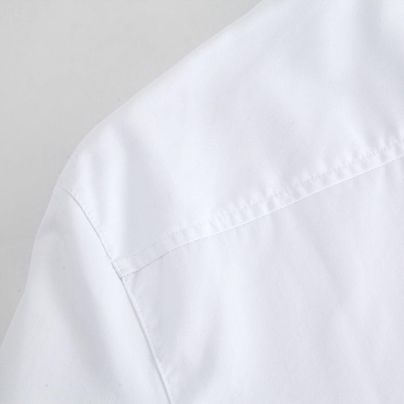 Men's Short Sleeve Shirt - White, Loose Fit, Japanese Style, Casual Plus Size, with Inner Long Sleeve Layer, Trendy Student Uniform.