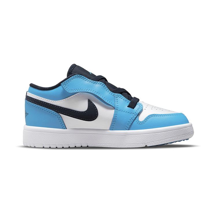 Air Jordan 1 Low ALT PreSchool 'UNC' (Unisex) White / Dark Powder Blue / Obsidian Kids' Basketball Shoes BQ6066 144