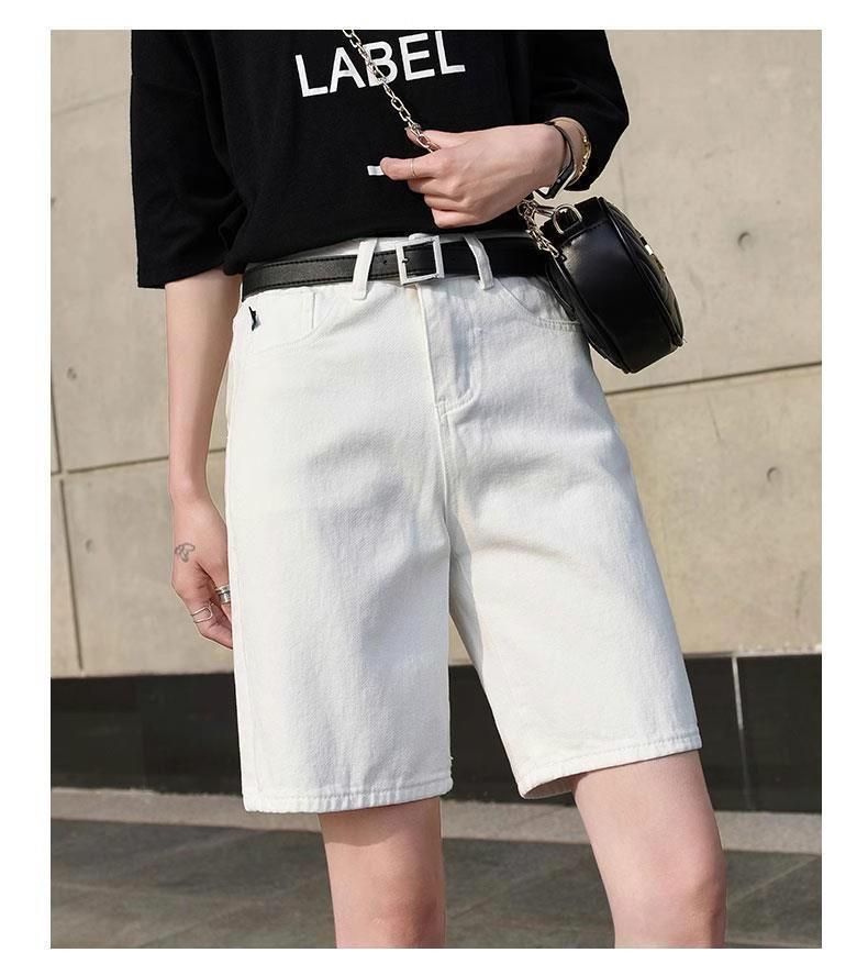 Influencer Style High-Waisted Women's Denim Shorts – Flaw-Hiding, Tummy Control, Taller & Slimmer Look, Summer Loose Straight Leg Design