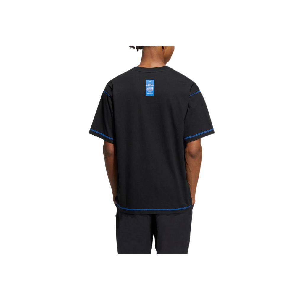 Adidas Originals Trefoil 50th Anniversary T-Shirt with Small Logo and Stripe Detail Unisex Tops Black HY4685