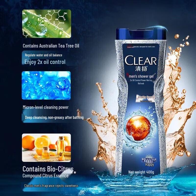 Clear Men Balancing Oil Control Shower Gel & Shampoo Set