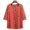 Stylish Summer Seven-Sleeve Top Set for Middle-Aged and Older Women