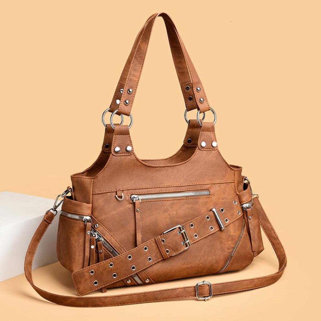 Handbag Women PU Multi Pocket Adjustable Strap Office Daily