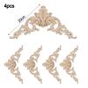 Exquisite 4 Stück Holzgeschnitzte Eckapplikationsrahmen für elegante Heimdekoration Holzgeschnitzte Eckauflage Applikation Möbelleisten