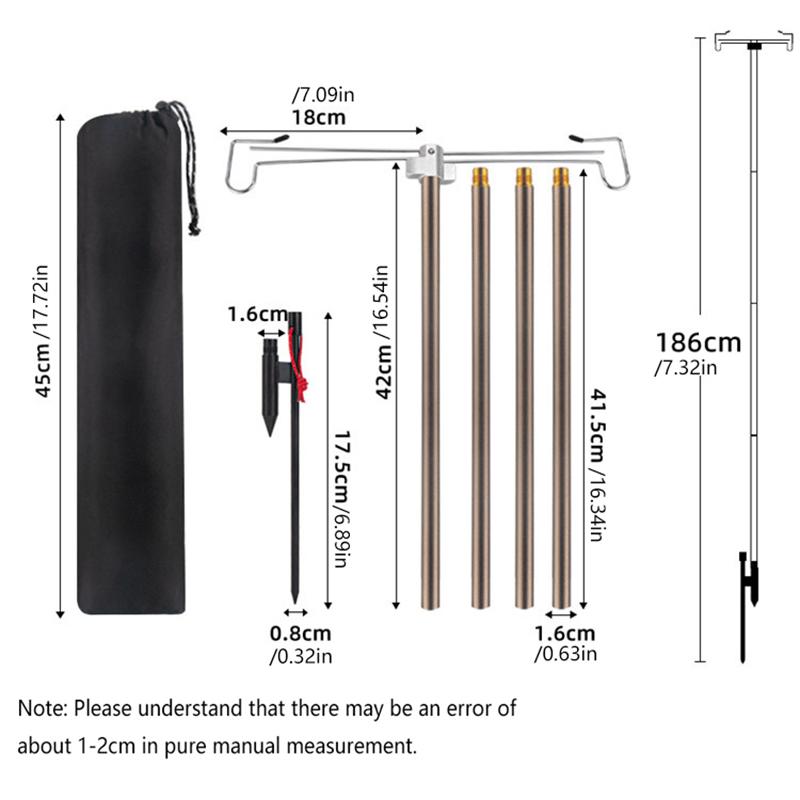 Camping Lantern Stand Detachable Lantern Hangers Portable Light Holder Telescopic Lighting Brackets Lamp Stand