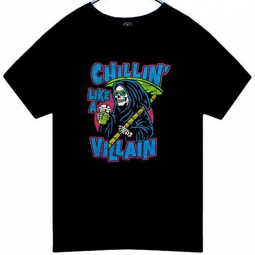 The Grim Reaper "Chillin Like A Villain" Men's T-Shirt Size M DOM Black