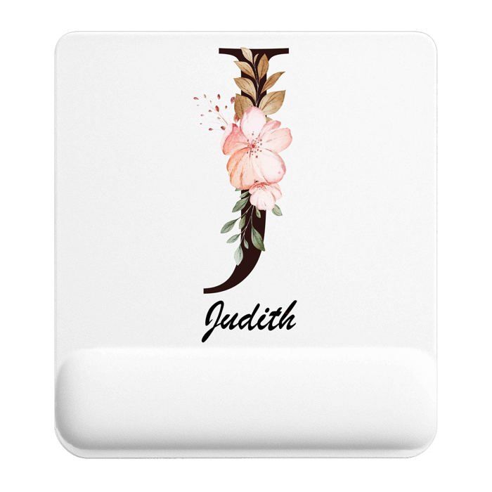 Tapis de souris - PLANETEE - Judith Lettre Fleur - 22x18 cm - Polyester/Caoutchouc - 3 mm