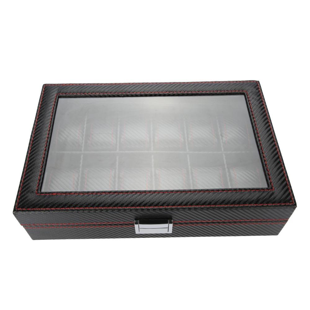 Carbon Fiber Texture Watch Box Woven Pattern Watch Display Box Jewelry Container Watch Collection