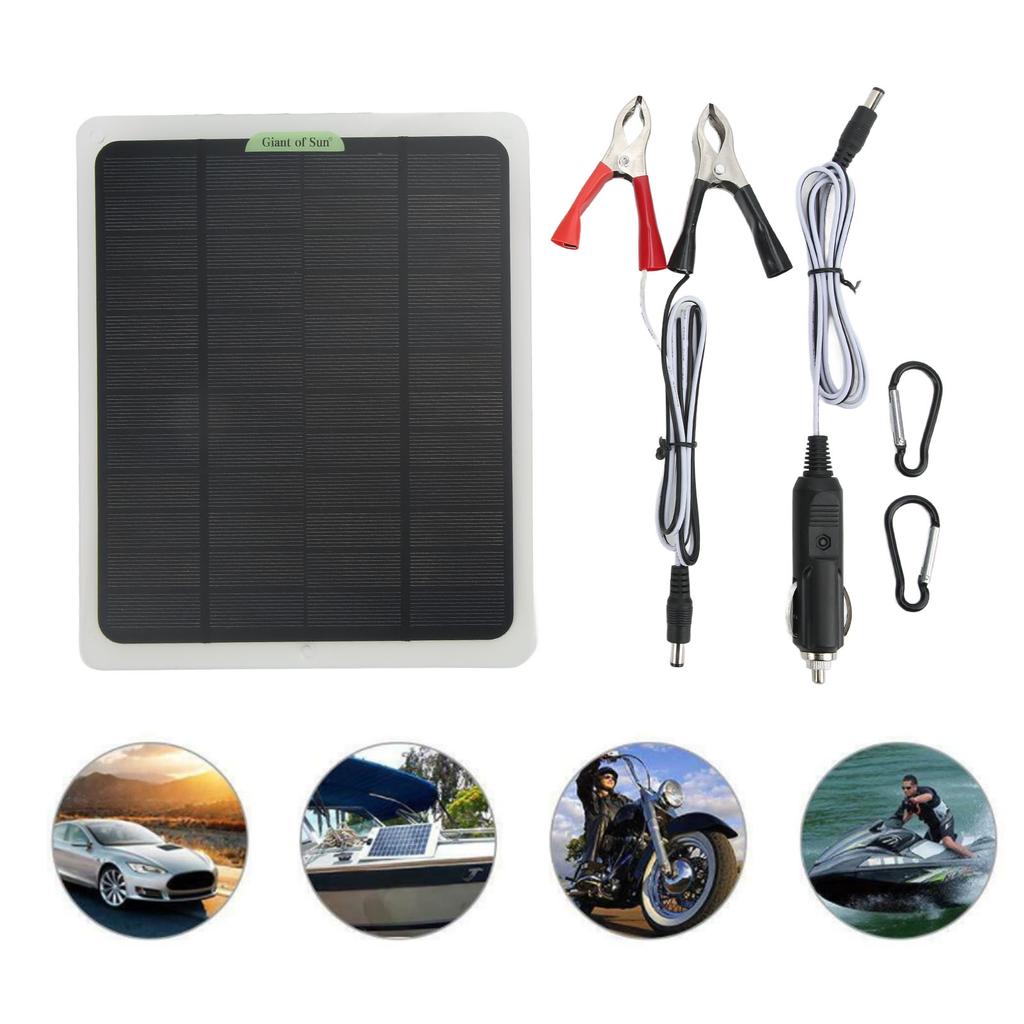 Portable Solar Battery Charger Kit 12V 20W Monocrystalline Dual USB Output Battery Maintainer for RV