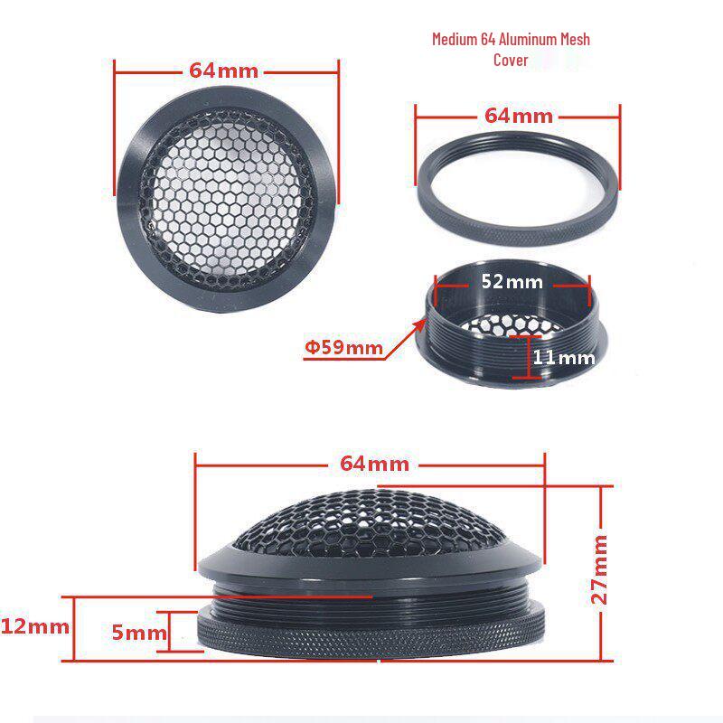 1.5-6.5 inch Car Speaker Aluminum Mesh Cover - A-pillar Protective Decorative Frame