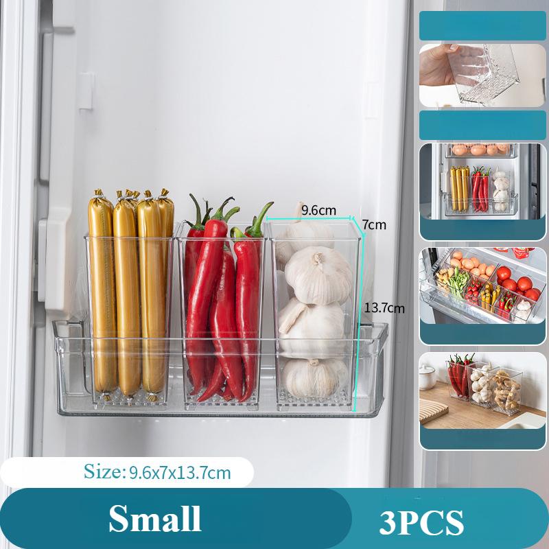 Refrigerator Organizer Bins Fruit Food Sort Storage Box Transparent Egg Storage Box Freezer Kitchen Fridge Storage Organizer