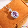 S925 Sterling Silver Natural Gemstone Necklace for Women, Multi-Color Crystal Pendant, Versatile Jewelry