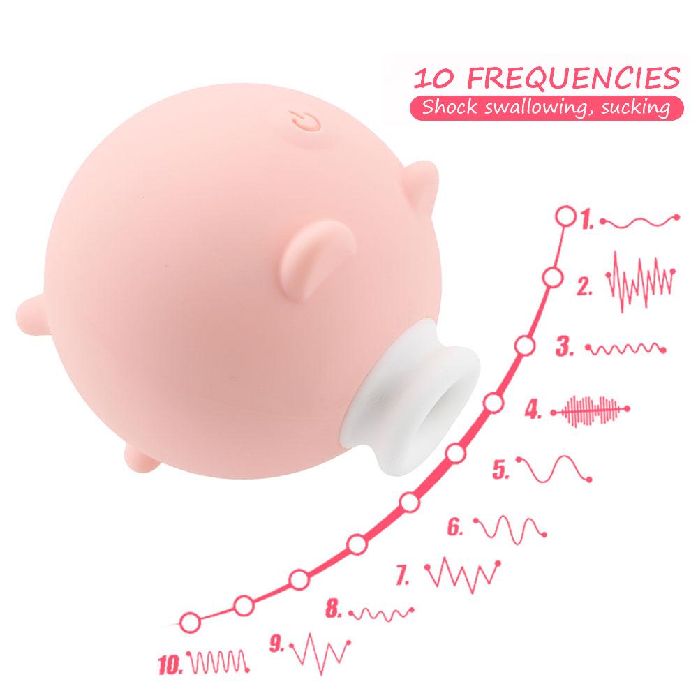 10 Frequency Cute Pig Sucker Vibrator Nipple Clitoris Sucking Breast Massager Female Masturbation Orgasm Supplies Adult Sex