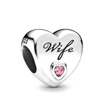 New Authentic Copper Simple Heart Charm Family Mom Dad Birthday Bead Compatible With Fashion Bracelets Necklaces Women Do It Yourself Jewellery Ideal
