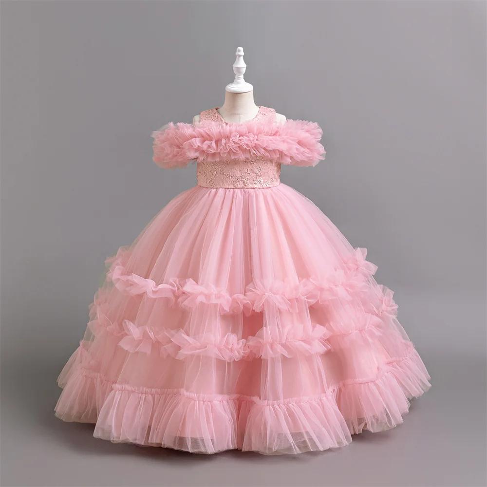 Kız Çiçek Prenses Payetli Bebek Düğün Noel Partisi Elbisesi Doğum Günü Partisi Düğün Çiçek Kızı Tatlı ve Şirin Elbise