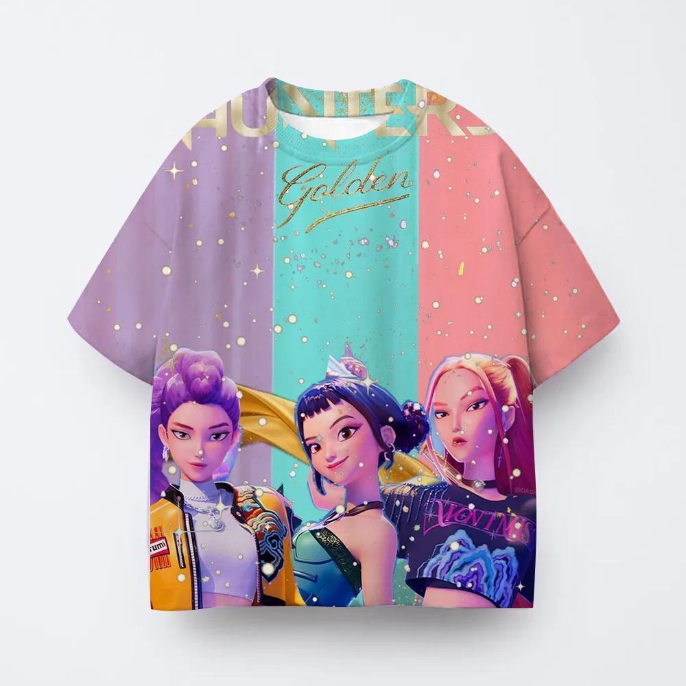 Lässiges lockeres Oberteil Rundhalsausschnitt Print Kurzarm Mode T-Shirts Mädchen