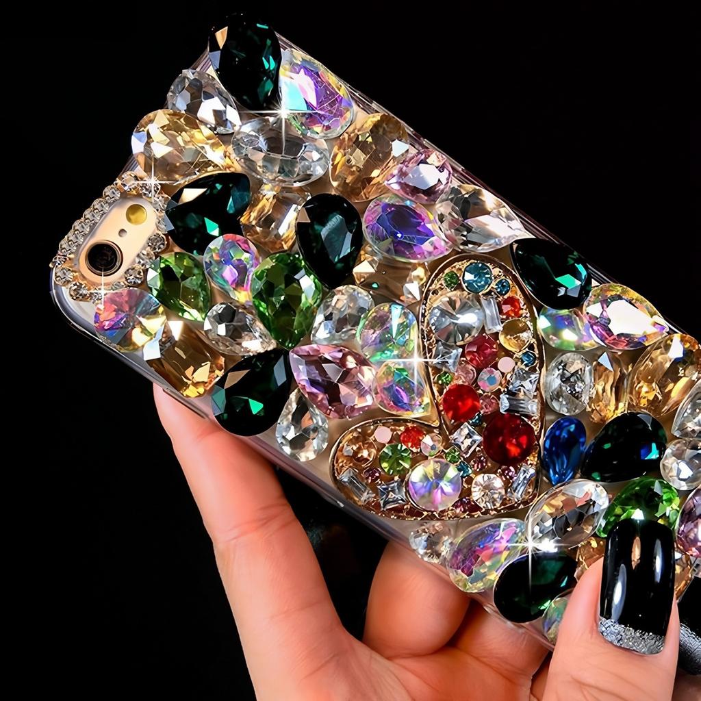Glitter Rhinestone Phone Case For Samsung Galaxy A57 A37 A56 A36 A26 A55 A35 A25 A54 A34 A24 A52 A72 4G 5G Colorful Crystal Gemstone 3D Bling Cover