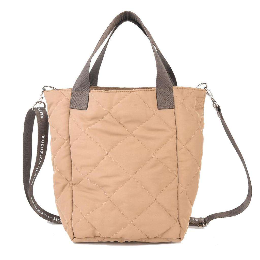 [Kusuguru Japan] Water-Repellent Polyester Quilted 2-Way Bag, Nekomaruke MC