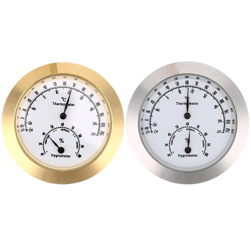 Round Humidity Temperature Meter Hygrometer Thermometer for Guitar Violin