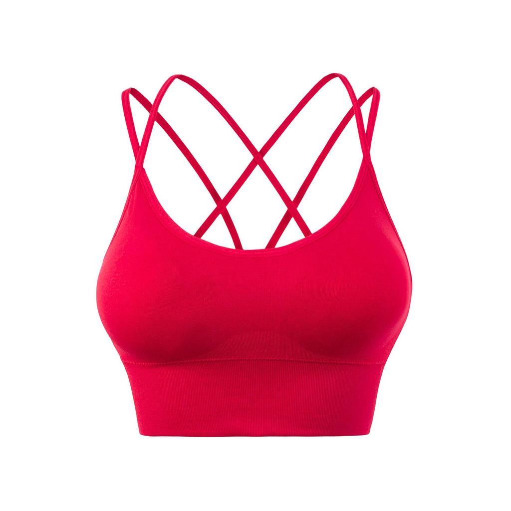 Plus Size Women Beautiful Back Gathered Push Up Sports Bra For Yoga Gym Fitness