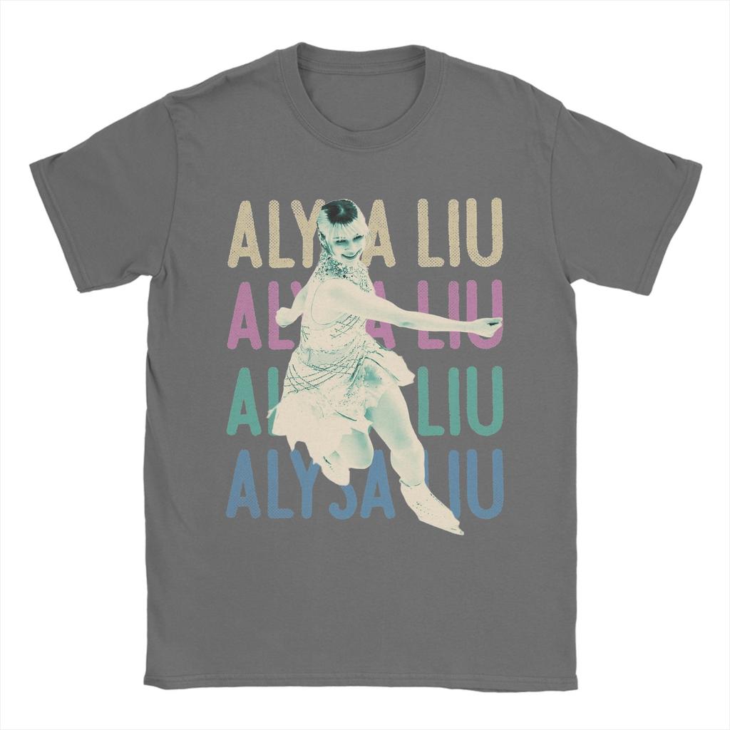 Alysa Liu Figure Skating Retro T Shirt Unisex Pure Cotton Novelty TShirt Round Collar Tee Shirt Short Sleeve Clothes Summer