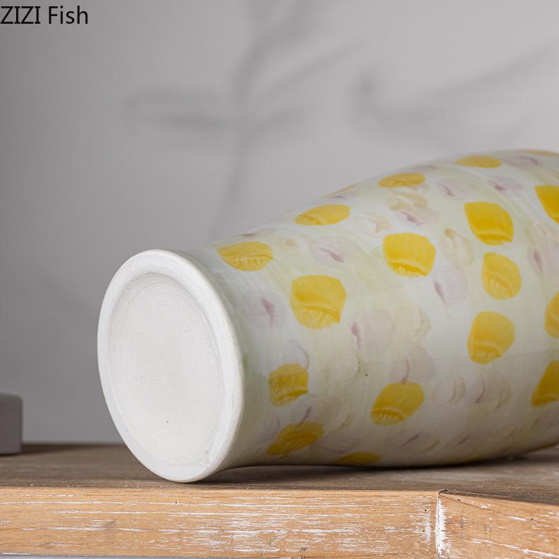 Painted Ceramic Vase Hydroponic Potted Plant Floral Vases Table Decoration Flower Arrangement Ornaments Room Aesthetic Decor