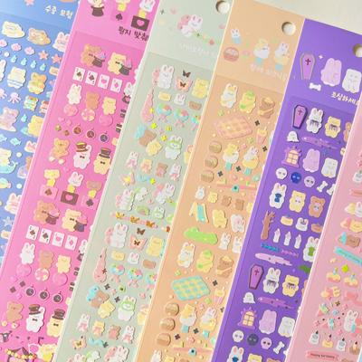Korean Popular Sticker Cute Bear Hot Silver DIY Gooka Decorative Material Sticker