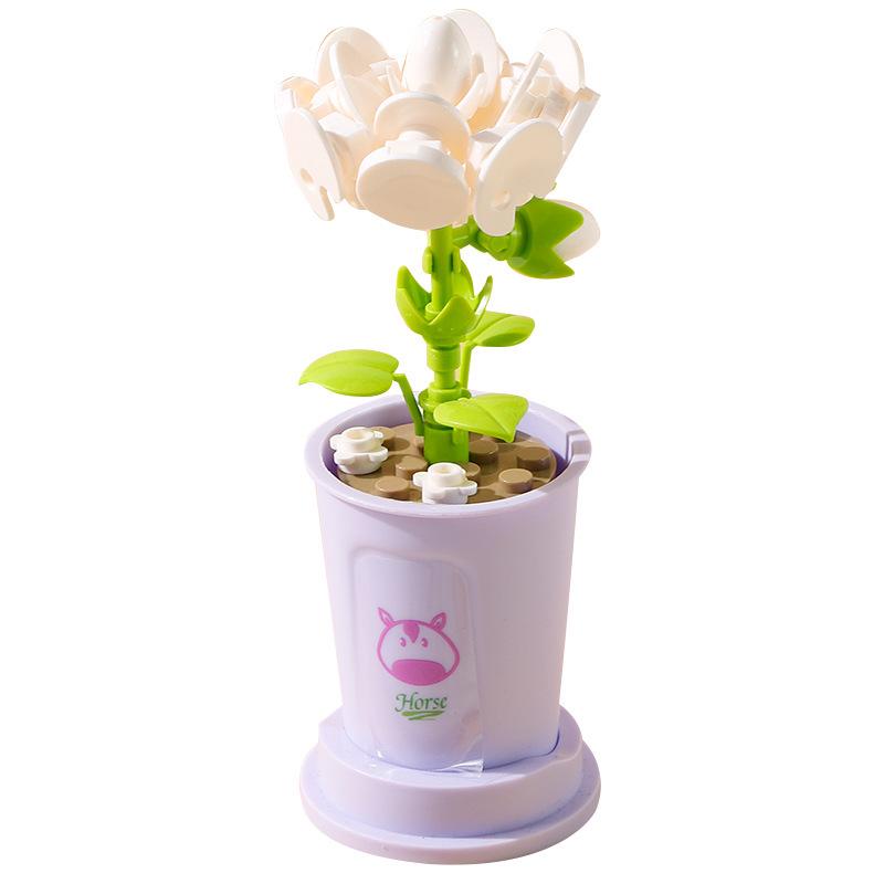 Klocki do budowania róży bonsai kompatybilne z LEGO dla dzieci - Ozdoba dekoracyjna i prezent