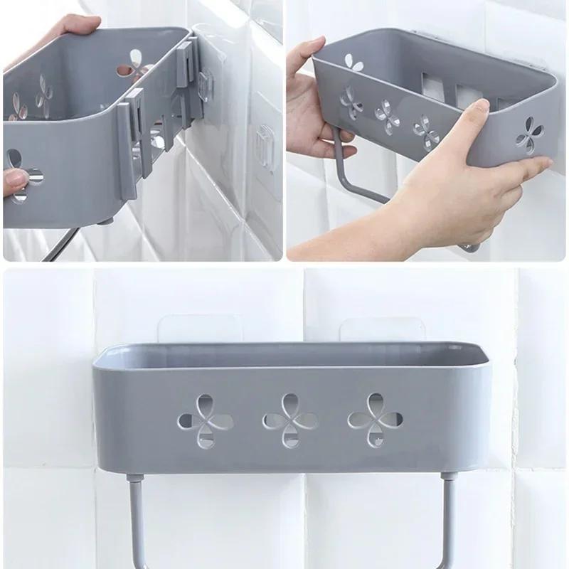 Bathroom Tools Wall Shelf Shower Storage Rack Bathroom Towel Holder Bathroom Accessories Shelves for Shampoo Holder Organizer LS