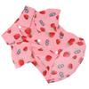 Hunde Sommerhemden Niedlicher Erdbeerdruck Umlegekragen Druckknopfdesign Atmungsaktive Hawaiianische Hundehemden für Frühling Sommer XL