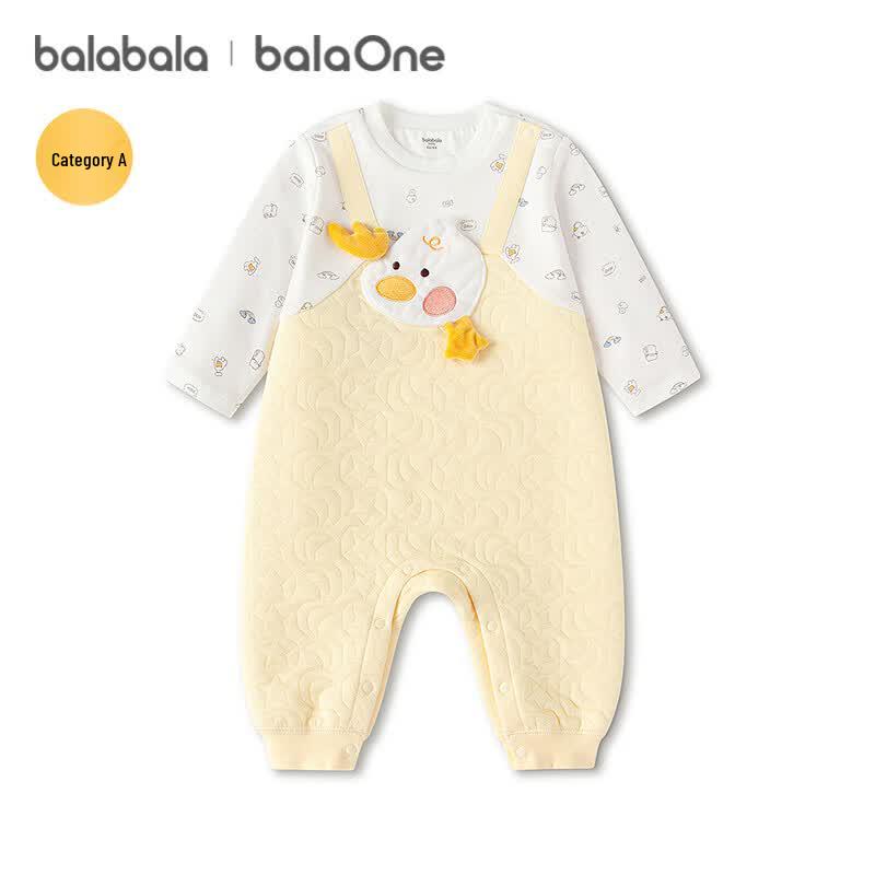Balabala Infant Faux Two-Piece Long Sleeve Romper