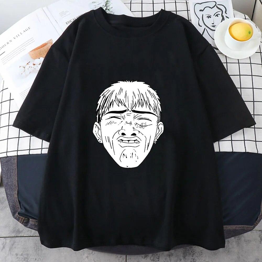 GTO Great Teacher Onizuka T-Shirts Unisex/Frauen 100 % Baumwolle T-Shirts Hübsche ästhetische T-Shirts Strichmännchen Harajuku Bequemes Unisex-T-Shirt
