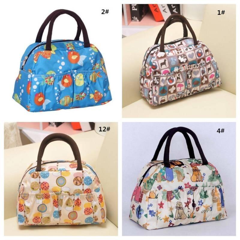 Handbag Ladies Spring Bento Fashion Casual Fine Print Practical Strap Double