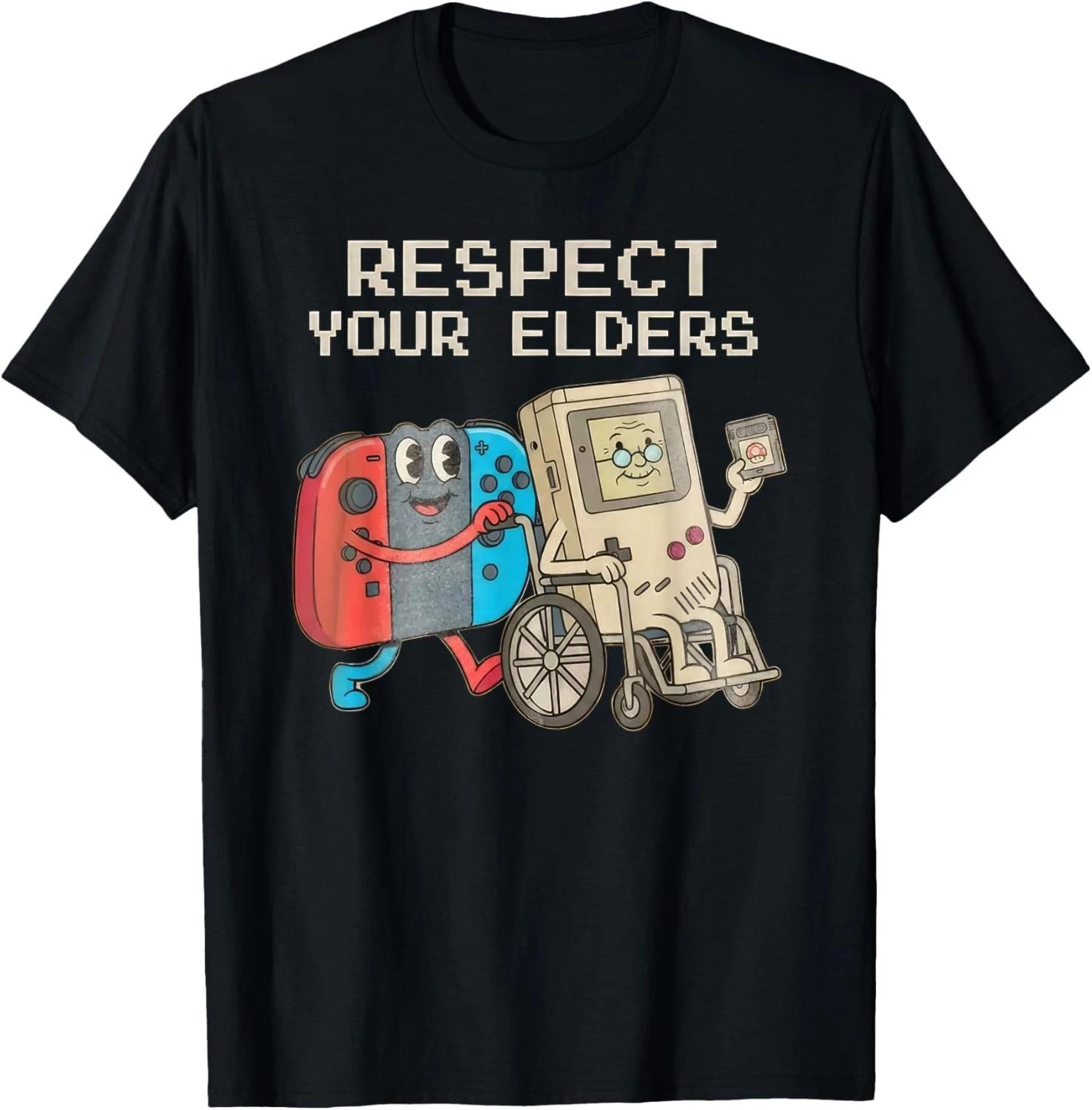 Respect Your Elders Gaming Control Retro Funny Gamer Gift Unisex T-Shirt S