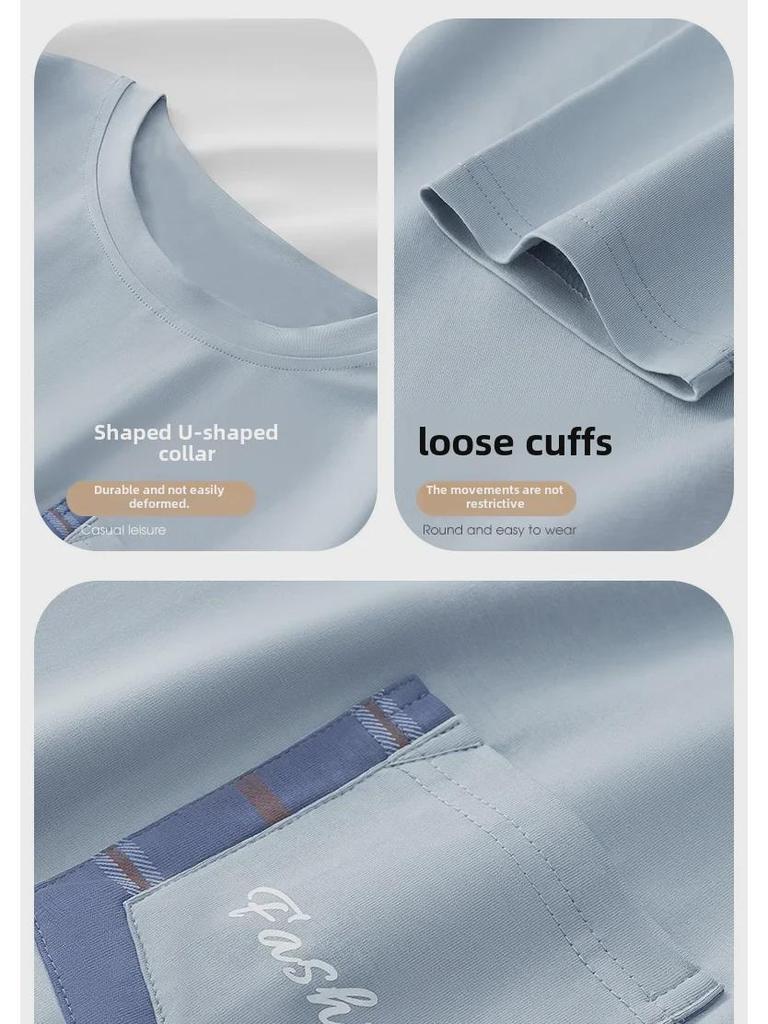 Men's Cotton Pajamas Set - Long-Sleeved, Youthful Design for All Seasons