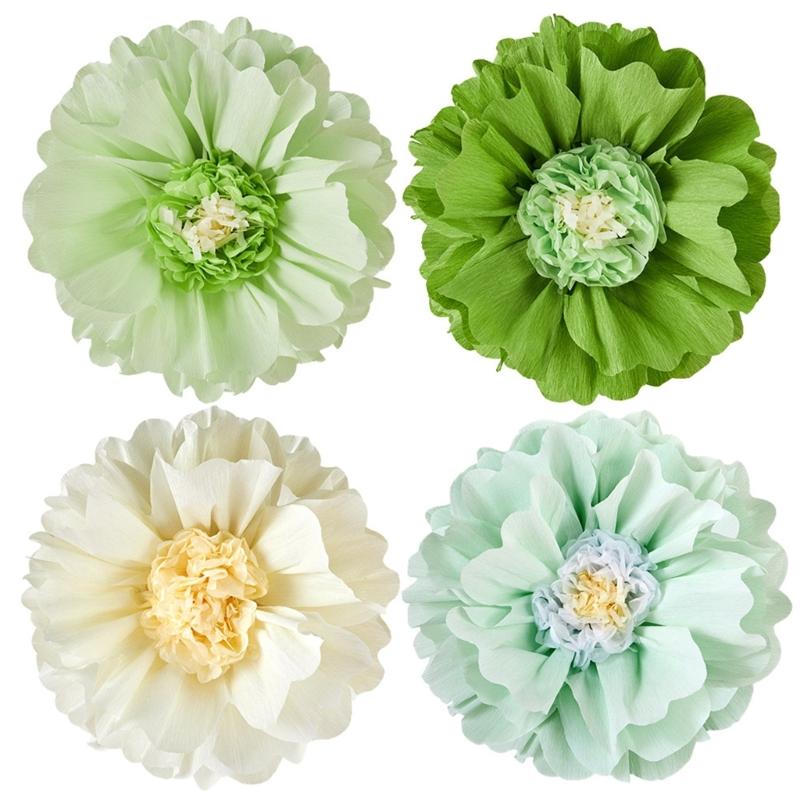 4 Stück Papierblumenbälle 50 cm Seidenpapierbälle für Hochzeitskulissen Dekoration Brautpartys Geburtstagsfeier