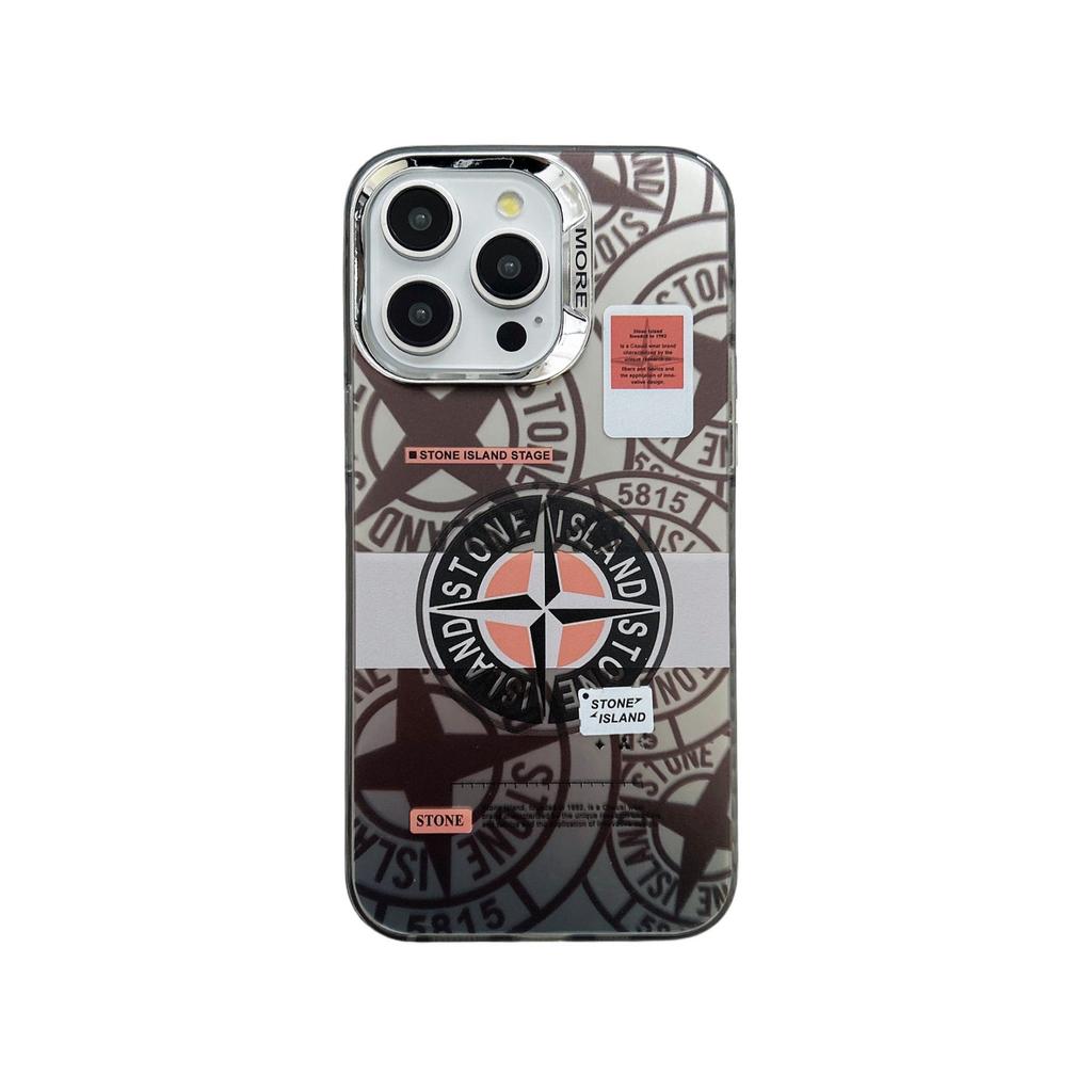 Stone Island Streetwear Elektrogalvanizovaný stříbrný kryt pro iPhone 15 Pro Max
