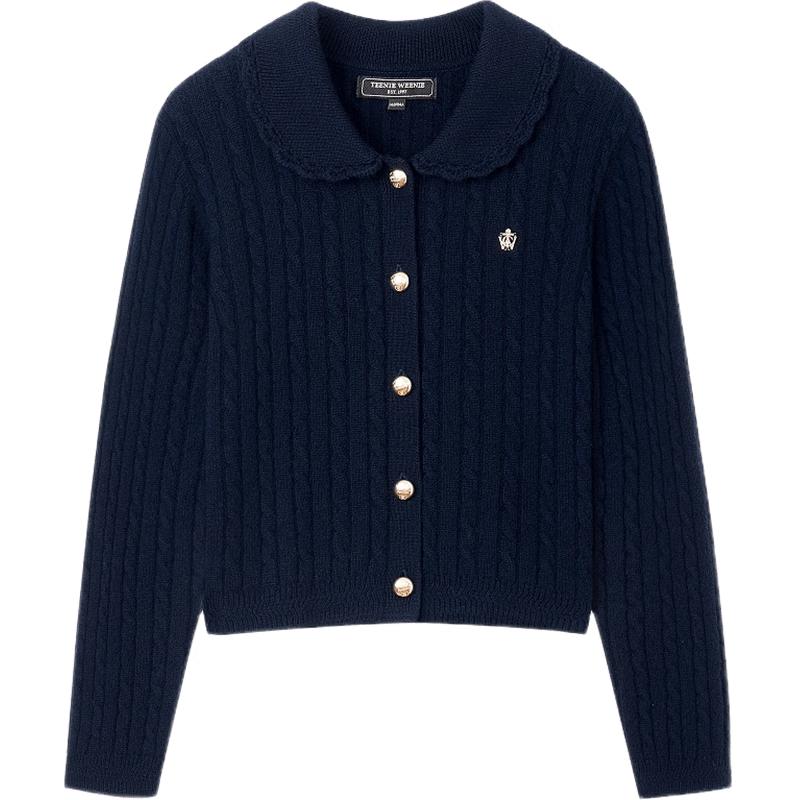 Teenie Weenie Women's Polo Collar Knit Cardigan