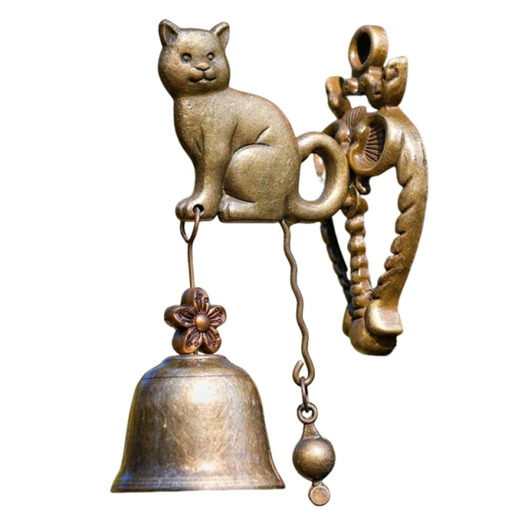 Vintage Metal Bell Door Shopkeeper Luck Knocker Windchime Magnetic Wall Hanging Ornament Room Garden Store Front Entrance Gift