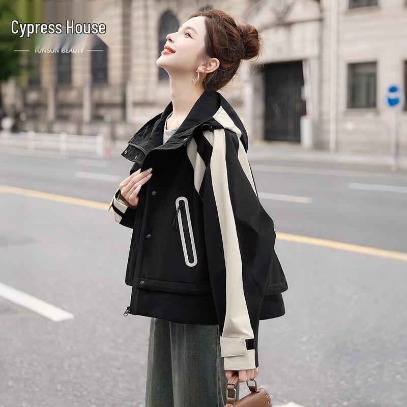 

Женская куртка рабочей одежды с капюшоном в стиле колор-блок XL