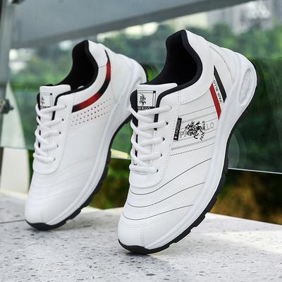 Large Size Men's Shoes New Fashion Trend Leather Casual White Shoes Korean Version Running Comfortable Sports Shoes