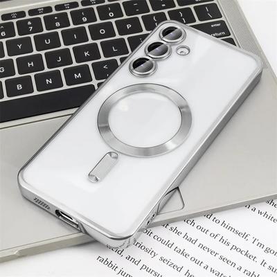 כיסוי שקוף מצופה אלחוטי עבור Samsung Galaxy S25 S24 S23 S22 S21 S20 FE Ultra Plus Case Note20 Ultra S24FE MagSafe מגנטי